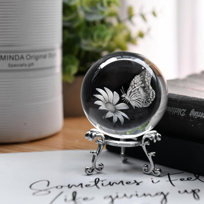 Boule de cristal 3D en forme de boule de 60 mm avec des idées de cadeaux pour une épouse