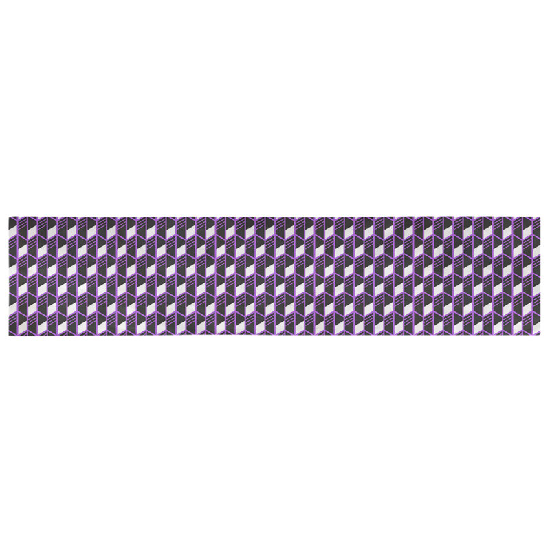 Chemin de table géométrique Avicia, 72 po x 16 po, Violet, 100 % coton