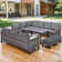 Nazime Wicker 9 - Person Modular Patio Conversation Sets with Cushions