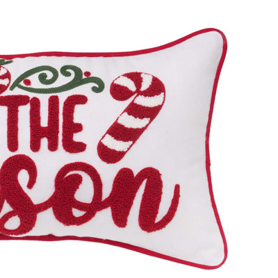 Tis The Season Candy Cane Pillow