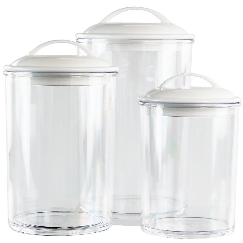 Calypso Basics by Reston Lloyd Acrylic Storage Canisters, Set of 3, White