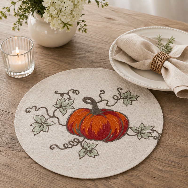 Truluck Embroidered Round Placemat