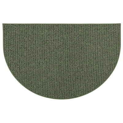 Tapis d'entrée intérieur demi-cercle antidérapant et lavable, au design absorbant discret.