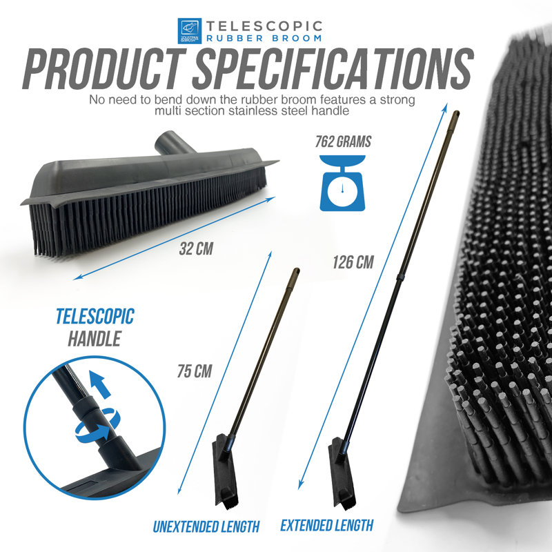 Adjustable Push Brooms with Replaceable Head
