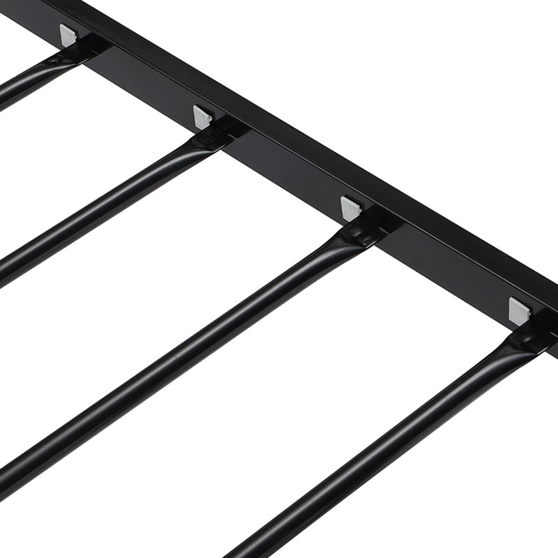 Structure de lit simple en métal noir avec installation, fonctionnement silencieux et stable, assemblage rapide, convient à tous les styles de matelas, structure de charge de 300 lb, performance,