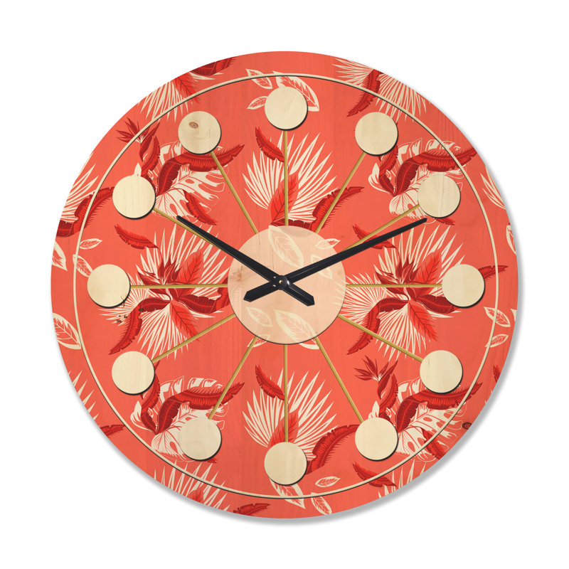 Horloge murale fleurs de l'oiseau du paradis, Grand