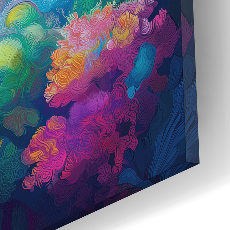 «Turtle In Corals» par Rich Monet, art mural en verre acrylique, 12" H x 12" W x 0.13" D
