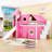 Wood Loft Bed with Tent, Tower and Storage Staircase-1683763808-1683763810