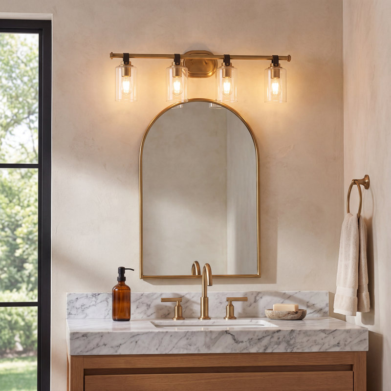 April 4 - Light Dimmable Vanity Light, Heritage Brass