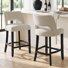 Bisto Upholstered Modern Counter Height Bar Stool with Solid Wood Legs (Set of 4)