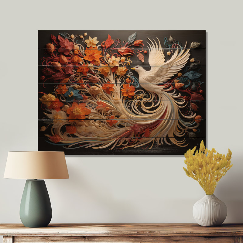 «Minhthu Christianity Pentecost Fire on Wood Print», H 10 po x l 20 po x P 0,78 po