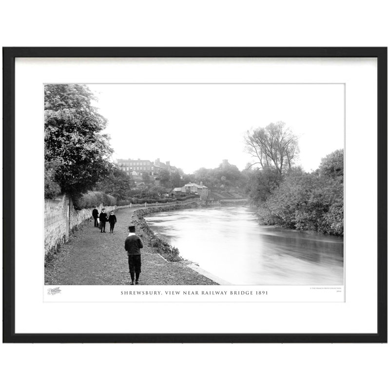 Shrewsbury, View Near Railway Bridge 1891 - Single Picture Frame Print, 60cm H x 80cm W x 2.3cm D