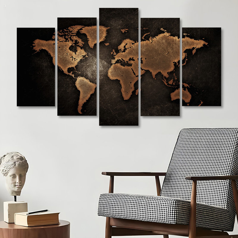 Superbe ensemble de 5 toiles 100% bois aggloméré, dimensions totales: 39,4 po x 23,6 po | 3 mm d'épaisseur, impression numérique UV | Art mural parfait pour le salon, la chambre à coucher et le bureau, design accrocheur