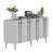 Modern Console Table, White & Silver, 100% Melamine Coated Particle Board, Thickness: 0.7 inches | Sleek Design with 20 inch Leg Height, Perfect for Entryway & Living Room Decor-250190137