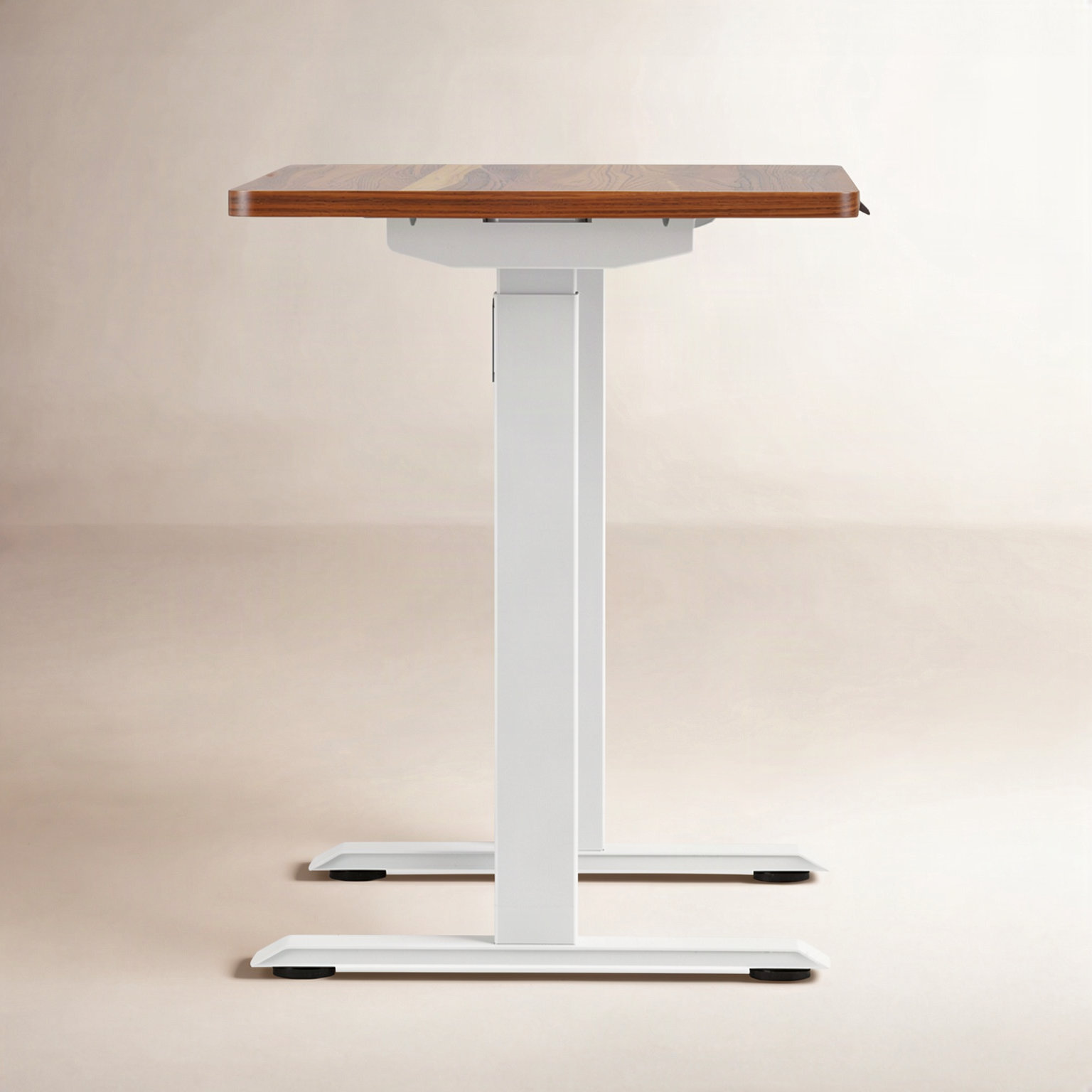 Duo Standing Desk, 47.3" H x 36" W x 24" D, White, Walnut