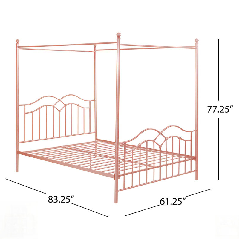 Élégante base de lit à baldaquin en métal, pour ajouter élégance et durabilité à n'importe quelle chambre à coucher., Rose