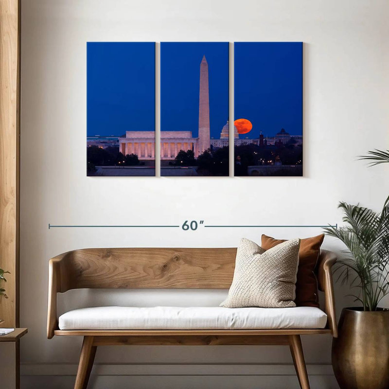 Sirécis récolte lune sur Washington DC, H 28 po x l 45 po