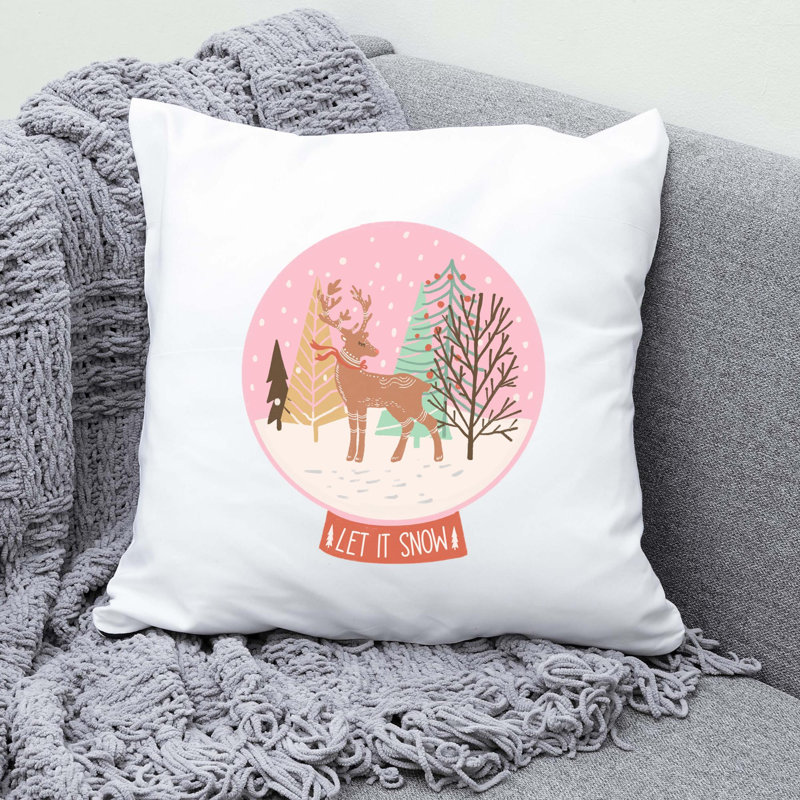 Christmas Illustration_2 Reversible Throw Pillow, 14" x 14"