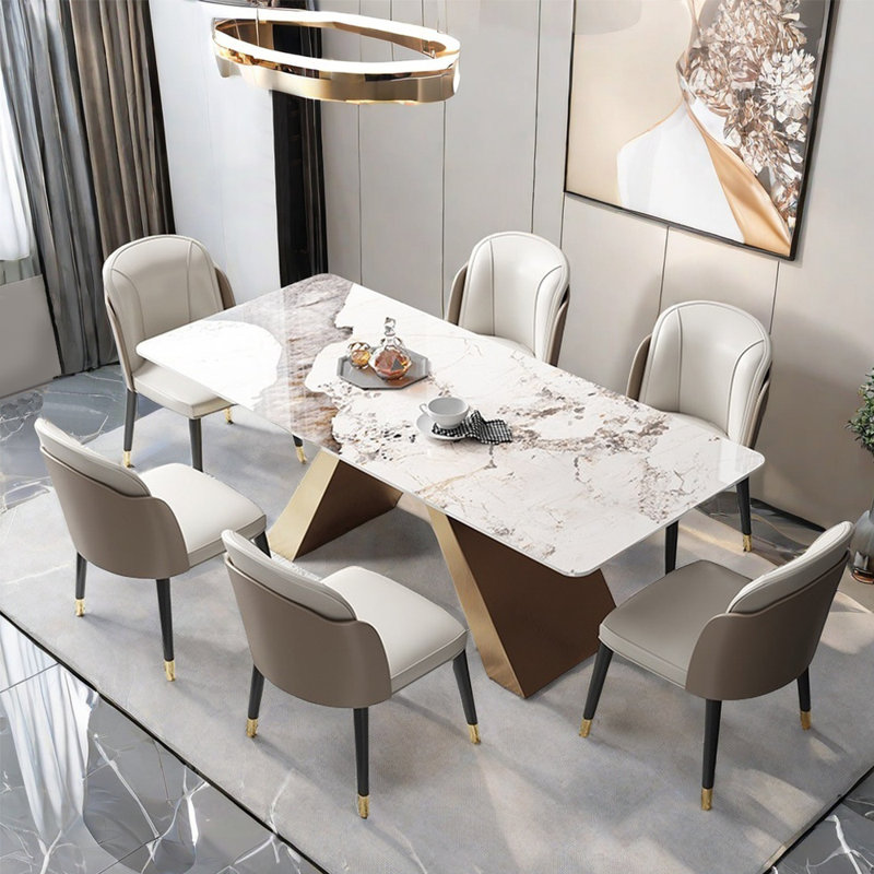 Ensemble de table de salle à manger rectangulaire de style nordique, H 29,5 po x L 78,7 po x l 39,4 po