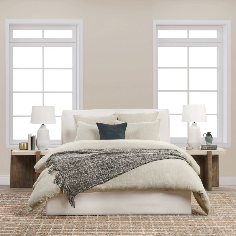 Talia Duvet Cover, King Duvet Cover, Natural