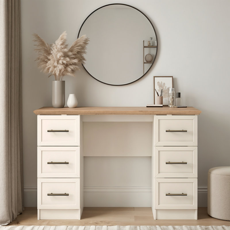 6 Drawer Dressing Table, Ivory