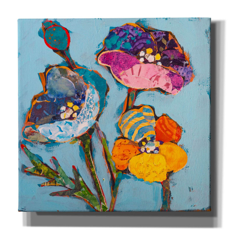 «Danberry Poppy 3 on Canvas» par St. Hilaire Elizabeth, reproduction, H 12 po x l 12 po x P 0,75 po