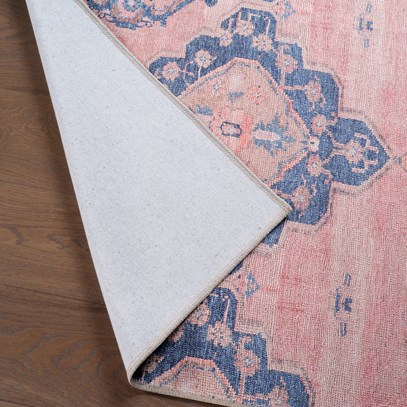 Asuncin Oriental Pink/Blue Area Rug (9'X12'), Rectangle 9' x 12'