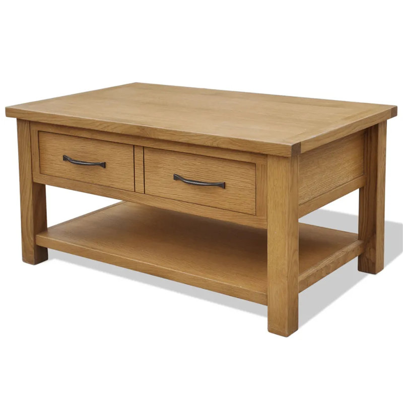 Mcneil Solid Wood Four Leg Coffee Table with Storage