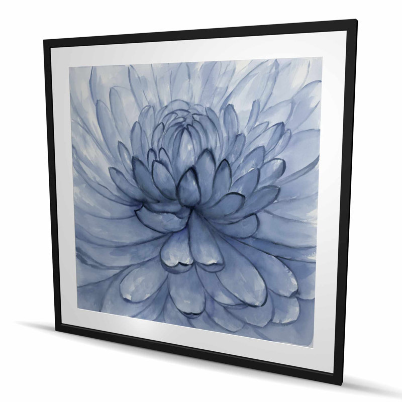Blue Petals Flower - reproduction encadrée mat pour la décoration intérieure