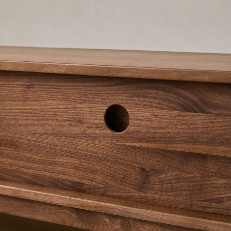 Simple Solid Wood TV Cabinet, 17.72"H x 86.61"L x 17.32"W