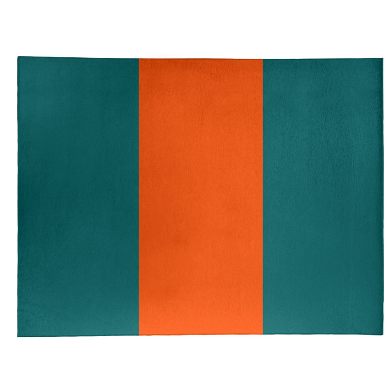 Tapis en poly retour à rayures de football miami miami, Rectangle 8 pi x 10 pi