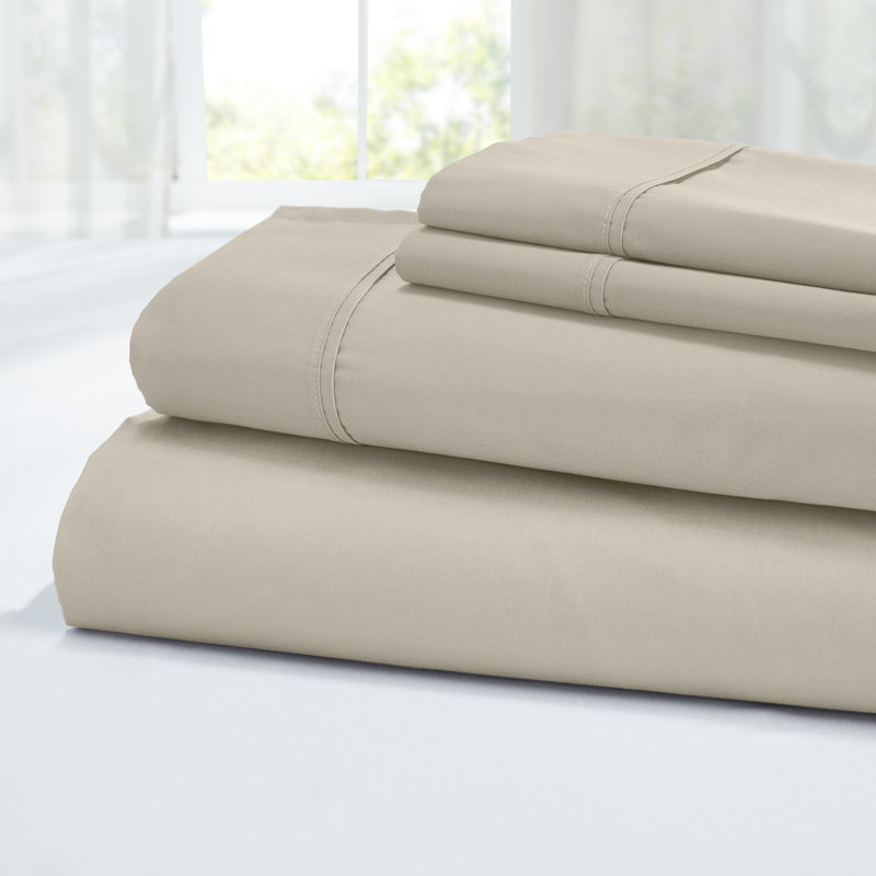 Modern Threads 400 Thread Count 100% Egyptian-Quality Cotton Sheet Set, Ultra Soft, Breathable, Durable, Tan