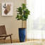 23.5"H Set Of 2 Oversized Gradient Green Faux Ceramic  Tall Plastic Planter-1795209452