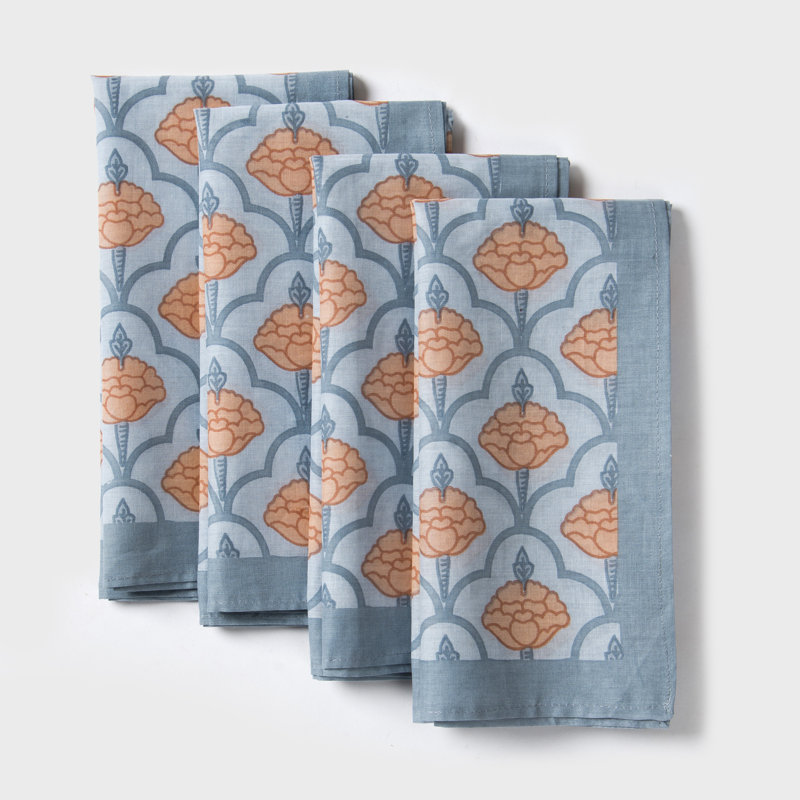 Ensemble de 4 serviettes de table 100% coton 18 po x 18 po Gulshan