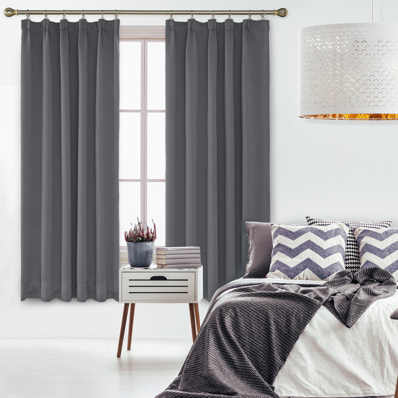 Farhod Blackout Curtain Pair, Turquoise, 132cm Width x 138cm Drop