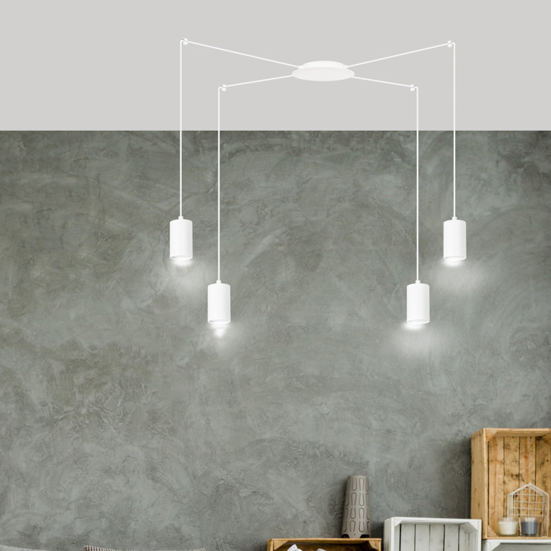 Cadi 4 - Light Cluster Pendant, White, White