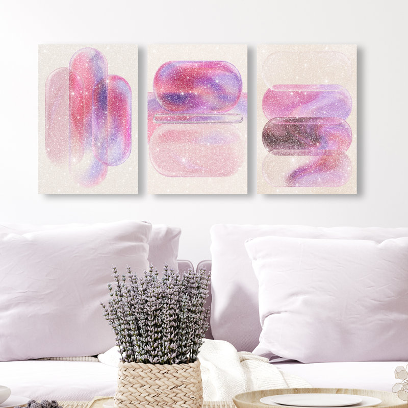 Rose Topaz Set Set by Oliver Gal, 45"H x 30"W, Gallery Wrapped