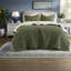 Ensembles de literie en chenille luxueux, motif tricoté gaufré olive pour le confort de la maison