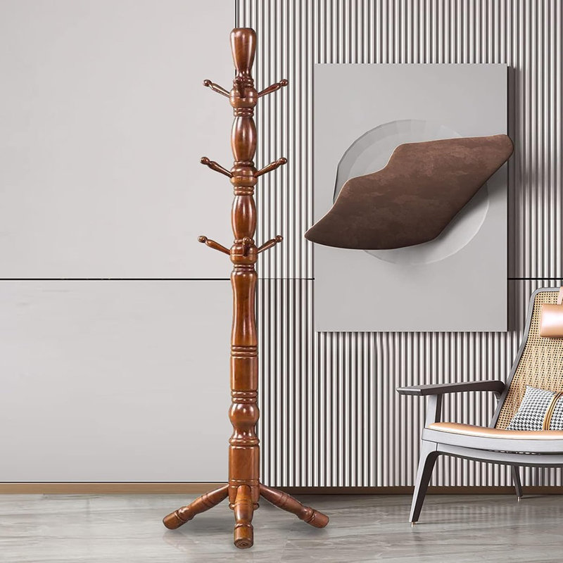 Portemanteau en bois, portemanteau triangulaire stable avec 3 ...
