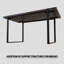 Table de salle à manger noire de 59 po, pieds en métal, plateau de table épais de 1,5 po, pour 4-6, meubles de cuisine-1058291978