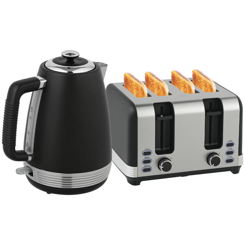 Kettle and Toaster Set, Black