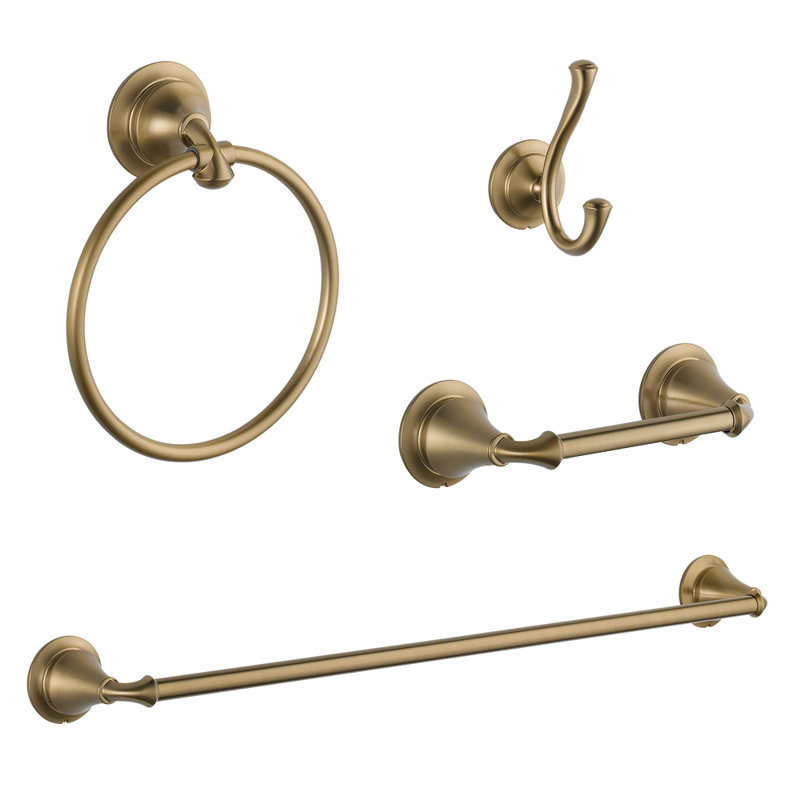 Ensemble de quincaillerie de salle de bain 4 pièces Linden ™, Bronze champagne