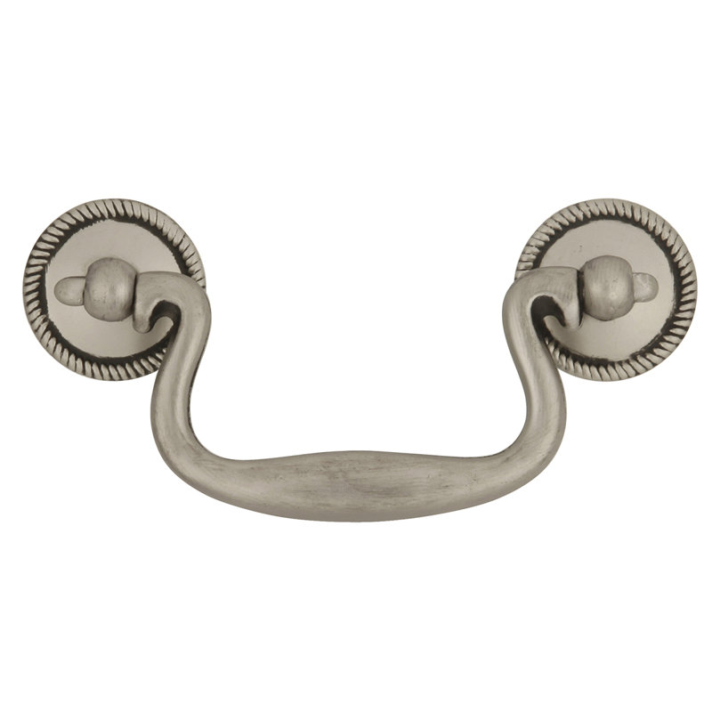 Manor House Rosette Backplate Pull 3 Inch Centre To Centre (10 Pack), Silver Stone