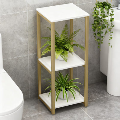 3-Tier Metal Plant Stand Indoor Corner Shelf For Potted Plants, Modern Flower Holder For Living Room Balcony Garden Storage And Display by Arlmont & Co.