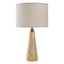 Lampe de table, lampe de table moderne en pierre naturelle et bois avec abat-jour en tissu