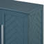 Buffet antique bleu avec propriétés imperméables et rangement intérieur à 4 portes en bleu, tablettes réglables, poignées argentées pour une maison pratique-670306719