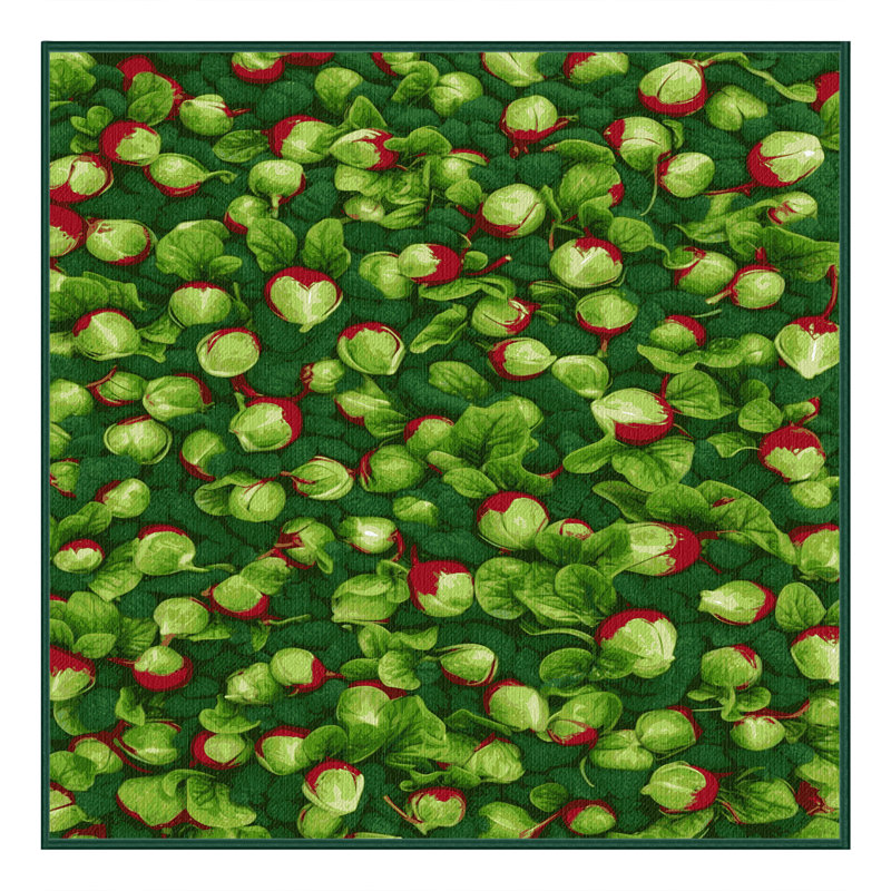 Tapis lavable Radish Sprouts, Carré 5 pi