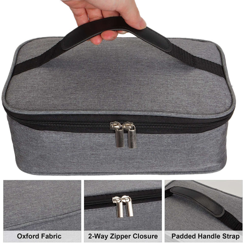 Small Insulated Lunch box Portable Soft Bag Mini Cooler Thermal Meal Tote Kit with Handle for Work, Blue