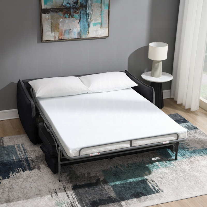 Canapé de 78,4 po avec canapé-lit (grand), chenille élite gris anthracite