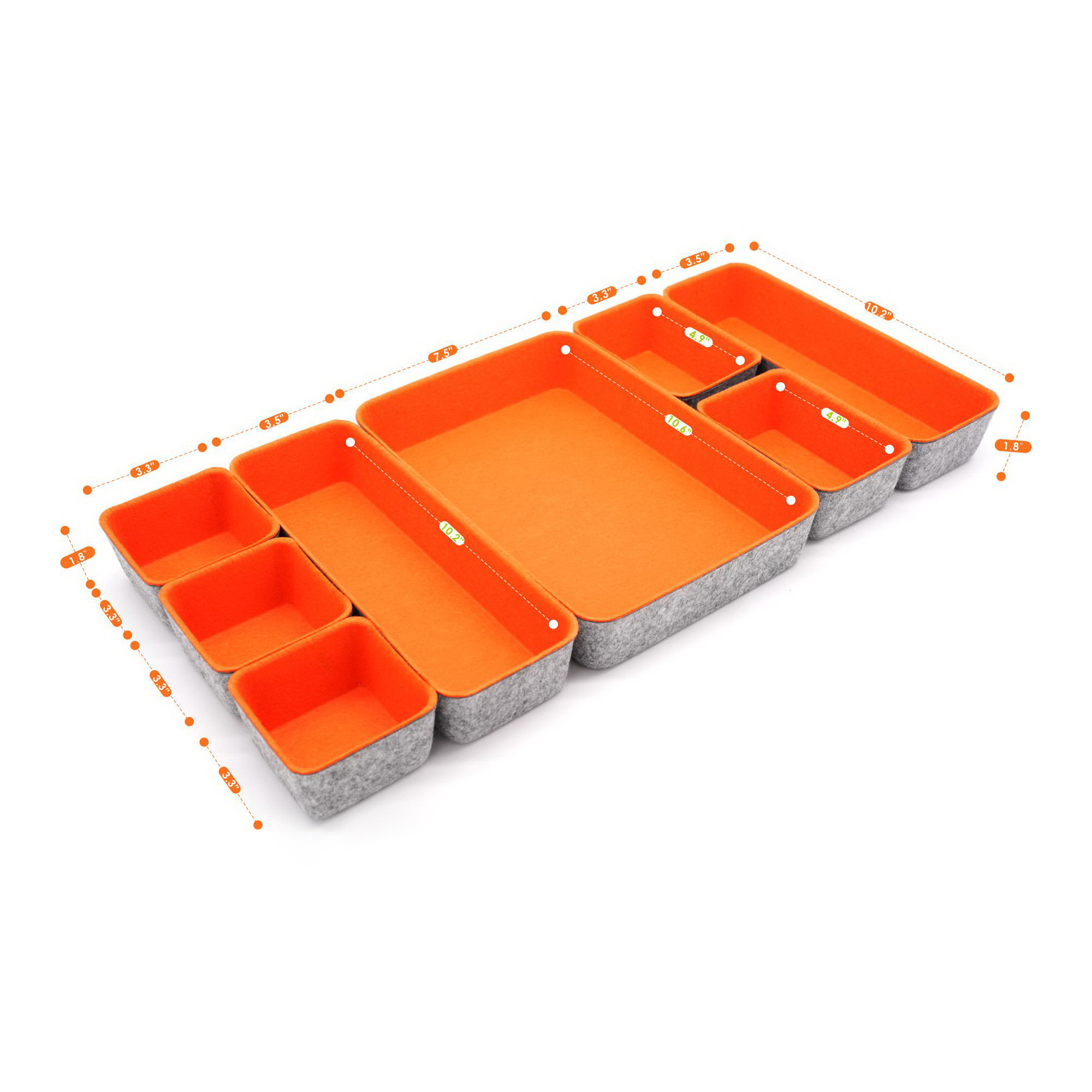 Geneseo 1.8'' H x 7.9'' W x 10.8'' D Organizer Set, Orange